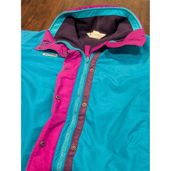 Vintage 90s Columbia Bugaboo 3-in-1 Interchange Ski Jacket Womens M Teal Purple - Picture 8 of 16
